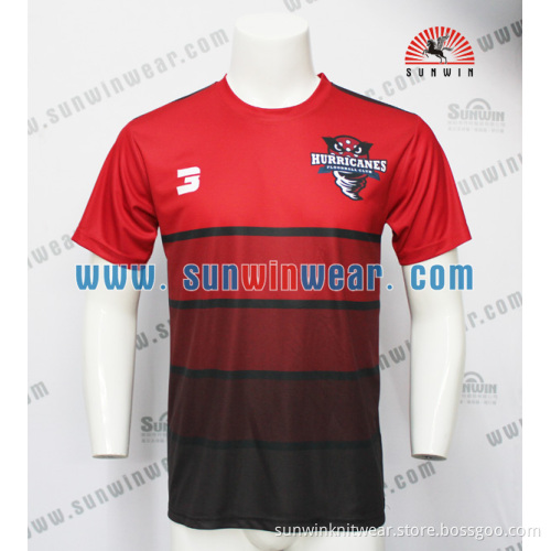 Custom home red and black soccer jersey